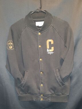 Crooks & Castles Black Snap Jacket with Gold Accents
